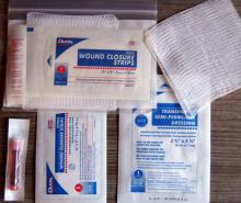 Wound pack supplies photographed for the original article.